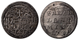 Holy Roman Empire. Salzburg, Leopold Anton von Firmian, 1727-1744. 4 Kreuzer, 1731, 2.00g (KM336).

Grey-silver patina on the obverse, lightly cleaned...