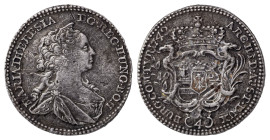 Holy Roman Empire. Maria Theresia 1740-1780. 1/4 Taler, 1742, 6.80g (KM1695).

Grey-silver patina with very good details and some light filling on obv...