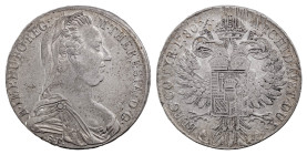 Holy Roman Empire. Maria Theresia 1740-1780. Early restrike Taler, 1780-Dated, Milan mint, signature S.F., 27.67g (KM-T1; Hafner 36a).

Good details, ...