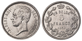 Belgium. Albert I, 1909-1934. 5 Francs, 1930, 13.82g (KM97.1). 

Much lustre, strong details and attractive surfaces. Uncirculated.