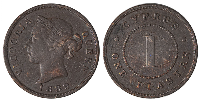Cyprus. Victoria, 1837-1901. Piastre, 1889, Royal mint, 11.32g (KM3.2; Fitikides...