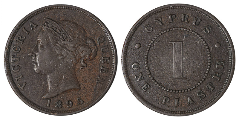 Cyprus. Victoria, 1837-1901. Piastre, 1895, Royal mint, 11.59g (KM3.2; Fitikides...