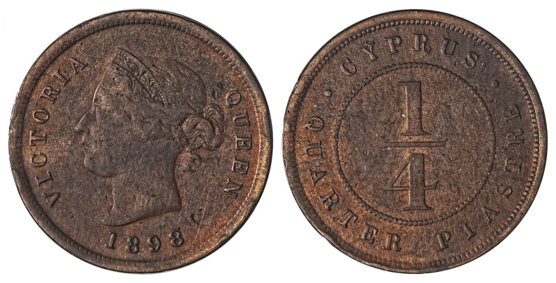 Cyprus. Victoria, 1837-1901. 1/4 Piastre, 1898, Royal mint, 2.74g (KM1.1; Fitiki...