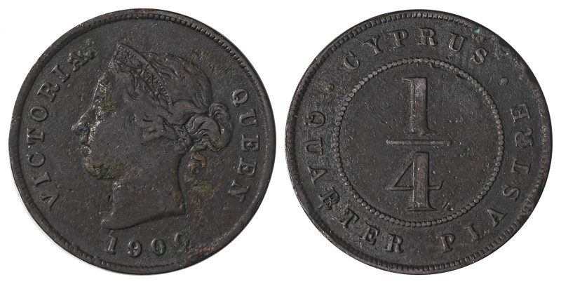 Cyprus. Victoria, 1837-1901. 1/4 Piastre, 1900, Royal mint, 2.86g (KM1.2; Fitiki...