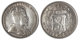 Cyprus. Edward VII, 1901-1910. 9 Piastres, 1907, Royal mint, 5.57g (KM9; Fitikides 49). 

Attractive details for issue and appealing silver patina. Ab...