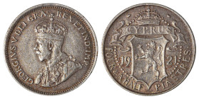 Cyprus. George V, 1910-1936. 4 1/2 Piastres, 1921, Royal mint, 2.86g (KM15; Fitikides 63). 

Grey silver patina and strong details. Good very fine.