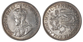 Cyprus. George V, 1910-1936. 45 Piastres, 1928, Royal mint, 28.34g (KM19; Fitikides 69). 

An exquisite example with some lustre and very sharp detail...