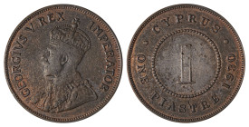 Cyprus. George V, 1910-1936. Piastre, 1930, Royal mint, 11.42g (KM18; Fitikides 60). 

Attractive bright brown patina and attractive details. Good ver...