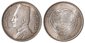Egypt. Kindom, Fuad I, AH1341-1355/1922-1936. 10 Piastres, AH1348/1929, mintmark BP, 14.00g (KM350).

Sharp details, grey silver patina with abundance...