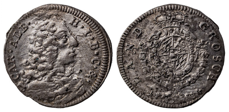 German States. Bavaria, Carl Albrecht, 1726-1745. 3 Kreuzer, 1734, 1.63g (KM426)...