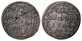 German States. Hesse-Darmastadt, Ernst Ludwig, 1678-1739. 2 Albus, 1704, IAR, 1.93g (KM82).

Attractive silver patina and very good details. Very fine...