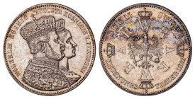 German States. Prussia, Wilhelm I, 1861-1888. Vereinstaler (Taler), 1861A, Berlin mint, 18.50g (KM488; Dav. 778).

Grey silver patina with underlying ...