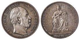 German States. Prussia, Wilhelm I, 1861-1888. Taler "Siegestaler", 1871A, Victory over France, 17.50g (KM500).

Golden silver patina, very sharp detai...