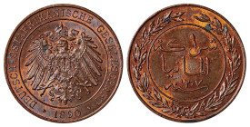 German East Africa. Wilhelm II, 1888-1918. Pesa, 1890, Berlin mint, 6.53g (KM1; J-710). 

Fabulous red brown patina with excellent details, attractive...