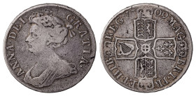 Great Britain. Anne, 1702-1714. Halfcrown, 1709, London mint, 14.57g (KM525.1; S-3604). 

Struck after Union with plain edge and “OCTAVO” on edge. Gre...