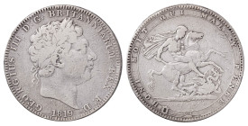 Great Britain. George III, 1760-1820. Crown, 1819, London mint, LX. on edge variety, 27.82g (KM675; S-3787; Dav. 103). 

Grey silver toning, uniform w...