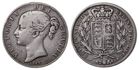 Great Britain. Victoria, 1837-1901. Crown, 1847, London mint, 28.00g (KM741; S-3882; Dav. 105). 

Silver toning, attractive crown with the young Victo...