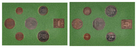 Great Britain. Elizabeth II, 1952-2022. Complete set of Decimal coinage comprising 1/2 Penny, 1 Penny, 2 Pennies, 5 Pennies, 10 Pennies and 50 pennies...