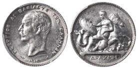 Greece. King George I, 1863-1913. 1 Dracmha, 1910, third type, Paris mint (KM60; Divo 54a).

Attractive silver toning, great surfaces, full details an...