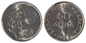 Greece. Hellenic Republic, 1924-1935. 50 Lepta, 1926, Vienna mint (KM68; Divo 109a).

Superb details with beautiful full cartwheel lustre and light to...