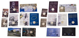 Greece. Third Republic, 1974-. 9 x Coin Cards, 2 Euro, 2012, 2014 (2x), 2015(2x), 2016(2x) and 2020(2x), all different commemorative 2€ coins.

Brilli...