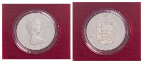 Guernsey. Elizabeth II, 1952-. 25 Pence, 1978, Royal Visit, 28.28g (KM32a).

Proof in box with CoA.