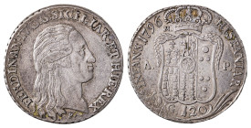 Italian States. Naples and Sicily, Ferdinand IV, 1799-1805. 120 Grana, 1796, P//M, A-P, 27.60g (KM215, Dav. 1409).

Excellent details on both sides, a...