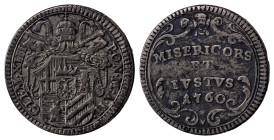 Italian States. Papal States, Clement XIII, 1758-1769. Grosso(= 5 Baiocchi), 1760, 1.17g (KM996).

Attractive grey silver patina. Uneven wear on obver...