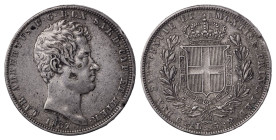 Italian States. Sardinia, Carlo Alberto, 1831-1849. 5 Lire, 1837, Mintmark Anchor (Genoa), 25.00g (KM113.3). 

Grey silver patina, attractive details ...