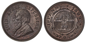 South Africa, Republic, 1852-1902. Penny, 1898, Pretoria mint, 9.38g (KM2). 

Superb red-brown patina and sharp details. About uncirculated.