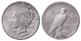 USA. Dollar, "Peace Dollar", 1923S, San Francisco mint, 26.65g (KM150).

Attractive details, some lustre and a number of bumps in the periphery. Ex mo...
