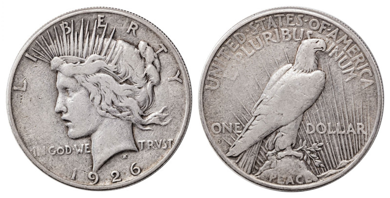 USA. Dollar “Peace Dollar”, 1926S, San Francisco mint, 26.56g (KM150). 

Uniform...