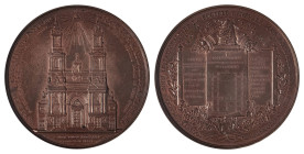 Belgium. Bronze medal, Saint Pierre de Malines, Pour l' industrie nationale, 1842, Braemt, 68mm. 

Attractive light bronze patina, very sharp details ...