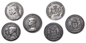Greece. Lot with 3 medals. Comprising 3 privately struck silver medals commemorating the Kings of modern Greece. Total weight 160.20g.

Extremely fine...