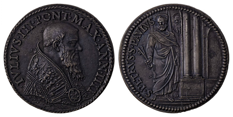 Italian States. Papal States, Julius III, 1550-1555. Bronze medal, 1554, St. Pet...