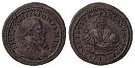 Italian States. Papal States, Julius III, 1550-1555. Bronze medal, ND, 15.31g.

Fabulous design, with old cabinet brown patina, obverse Pope's portr...