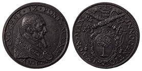 Italian States. Papal States, Innocent IX, 1591. Bronze medal, 1591, Reverse Pope's coat of arms, 12.31g.

Very realistic portrait of the short-lived ...