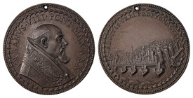 Italian States. Papal States, Urban VIII, 1623-1644. Bronze medal, 1643, 34.69g.

Great brown old cabinet patina with beautiful design. Holed on top, ...