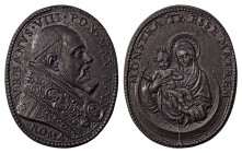 Italian States. Papal States, Urban VIII, 1623-1644. Bronze medal, 1643, Oval shape, Mint error die break, 15.43g.

Very artistic portrait of the Pope...