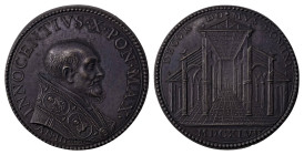 Italian States. Papal States, Inoccent X, 1644-1655. Bronze medal, 1647, 30.13g.

Beautiful brown patina, exceptional portrait with full details and s...