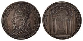 Italian States. Papal States, Inoccent X, 1644-1655. Alexander VII, 1655-1667. Bronze medal, 1665, 31.41g.

Impressive design, with old cabinet brown ...