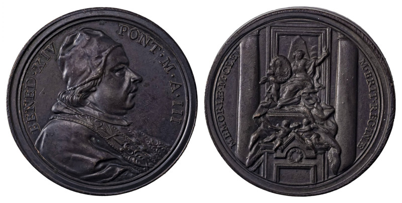 Italian States. Papal States, Benedict XIV, 1740-1758. Bronze medal, 1743, 22.69...