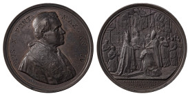 Italian States. Papal States, Pius X, 1903-1922. Bronze medal, 1907 35.00g.

Marvellous design, high relief, attractive patina with light blue/brown t...