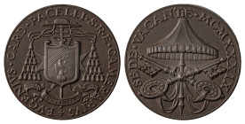 Italian States. Papal States, Sede Vacante. Bronze medal, 1939, 24.73g.

Excellent design with sharp details and attractive chocolate-brown patina. Ab...