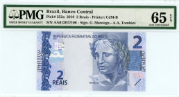Brazil
Banco Central
2 Reais, 2010
S/N AA012017106
Sign.G. Mantega- A.A. Tombini
Pick 252a

Graded Gem Uncirculated 65 EPQ PMG