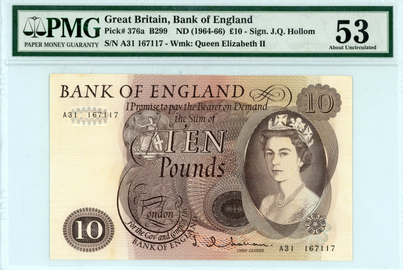 Great Britain
Bank of England
10 Pounds, No Date (1964-1966)
S/N A31 167117
Wmk....