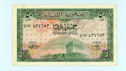 Lebanon
Republique Libanese
50 Piastres, 12th January 1948
S/N 834653
Pick 43

Almost extremely fine.