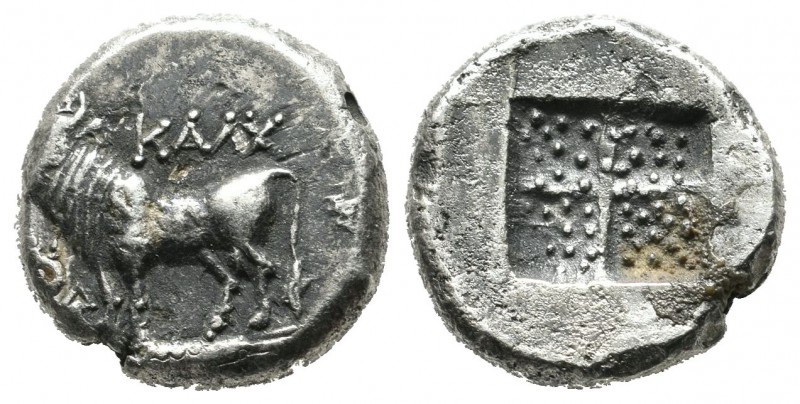 Bithynia, Kalchedon. ca.367-340 BC. AR Drachm (14mm, 3.69g). Bull standing left ...
