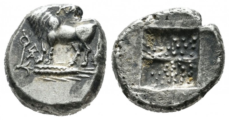 Bithynia, Kalchedon. Circa 367-340 BC. AR Drachm (15mm, 3.82g). Bull standing le...