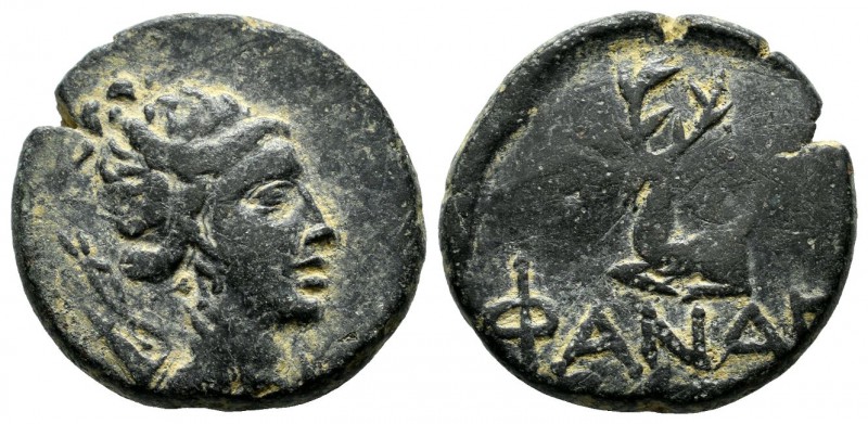 Bosporus, Phanagoria. Second century BC. AE 22 (21mm, 7.19g). Head of Artemis ri...